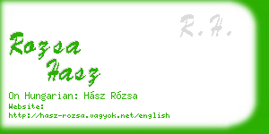 rozsa hasz business card